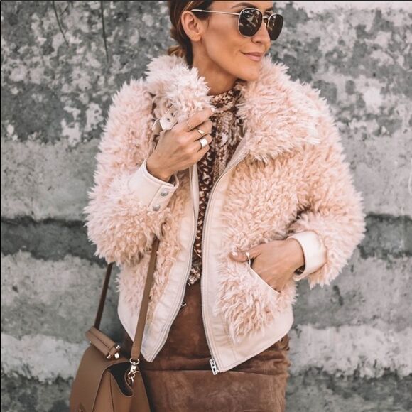 Revolve Blank NYC Teddy Cloud 9 Crop Bomber Jacket - Picture 5 of 7